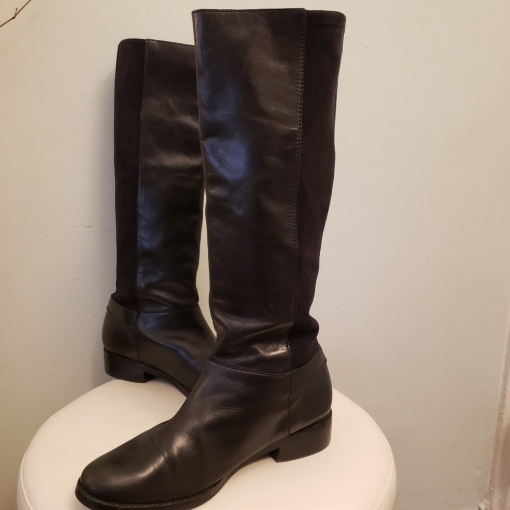 🌿 Cole Haun Adler Black leather/ stretch Tall boots🌿